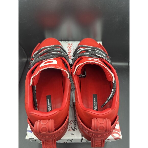 Dolce & Gabbana Portofino Calfskin Leather Red Sneakers EUR 45 / US 12 W/BOX main image 4